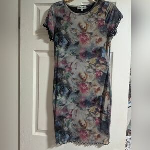 Almost Famous Floral Artistic Mini Dress